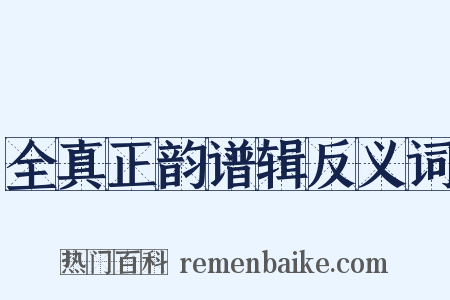 全真正韵谱辑反义词是什么意思的图片